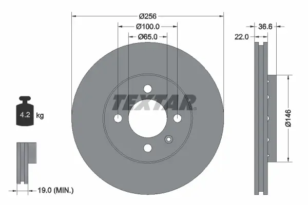 Bremsscheibe Vorderachse TEXTAR 92239403