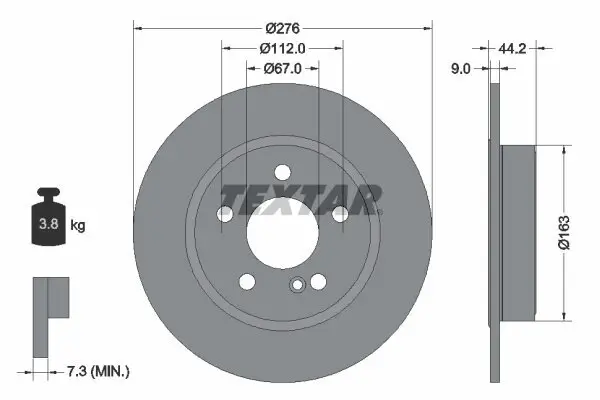 Bremsscheibe TEXTAR 92241303 Bild Bremsscheibe TEXTAR 92241303