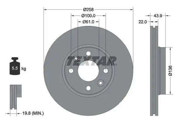 Bremsscheibe TEXTAR 92241503