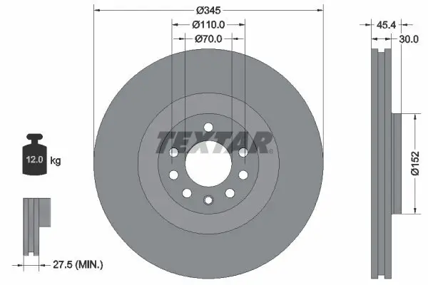 Bremsscheibe TEXTAR 92242403 Bild Bremsscheibe TEXTAR 92242403