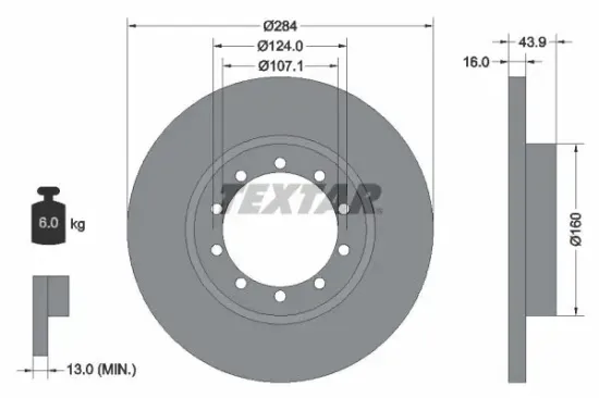 Bremsscheibe Hinterachse TEXTAR 93242500 Bild Bremsscheibe Hinterachse TEXTAR 93242500