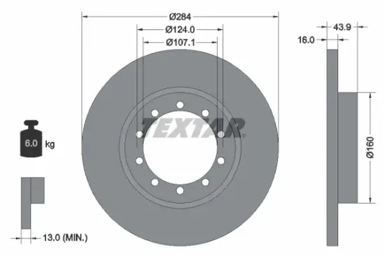 Bremsscheibe Hinterachse TEXTAR 93242500 Bild Bremsscheibe Hinterachse TEXTAR 93242500