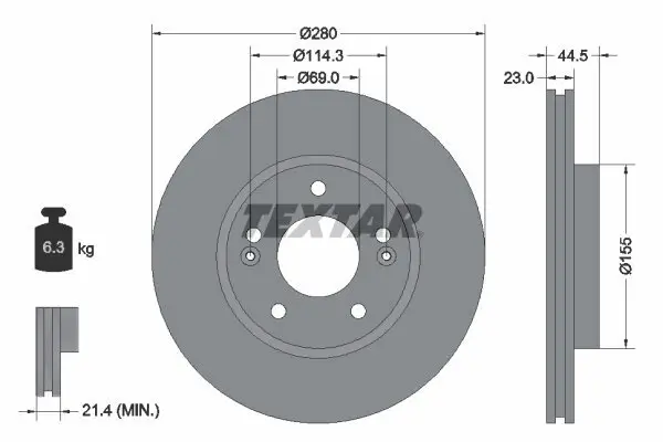 Bremsscheibe TEXTAR 92243103