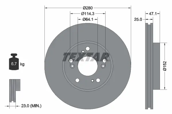 Bremsscheibe Vorderachse TEXTAR 92252503