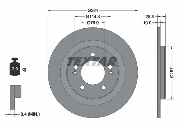 Bremsscheibe TEXTAR 92252703