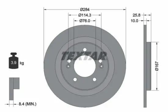 Bremsscheibe TEXTAR 92252703 Bild Bremsscheibe TEXTAR 92252703