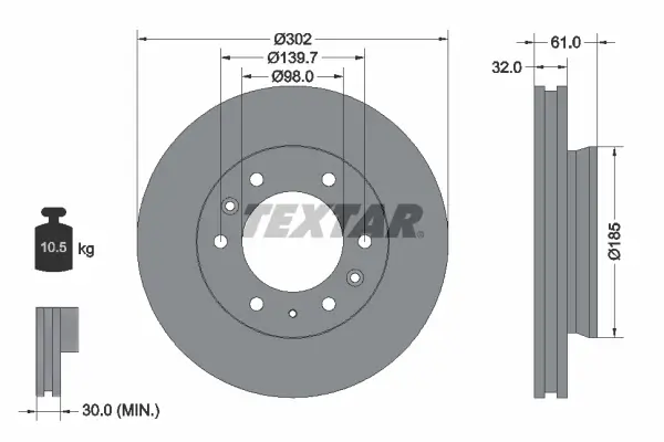 Bremsscheibe Vorderachse TEXTAR 92253403