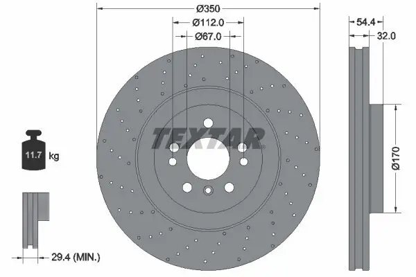 Bremsscheibe TEXTAR 92254405