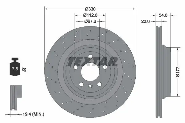 Bremsscheibe TEXTAR 92254505