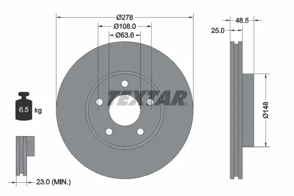 Bremsscheibe Vorderachse TEXTAR 92255503