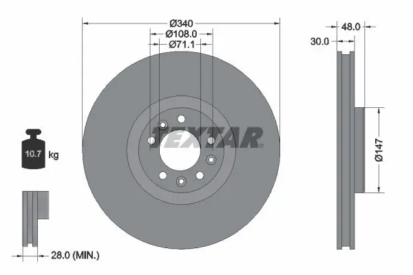 Bremsscheibe TEXTAR 92256003