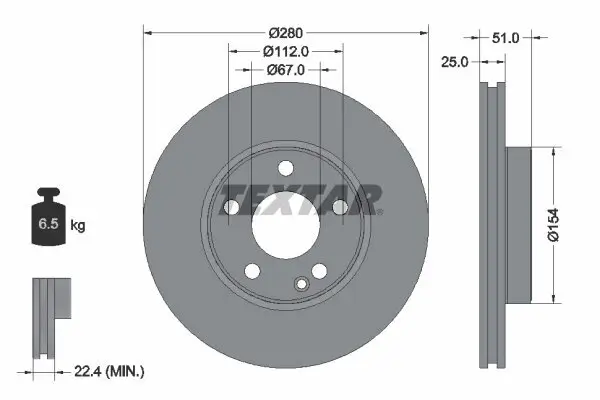 Bremsscheibe TEXTAR 92257005