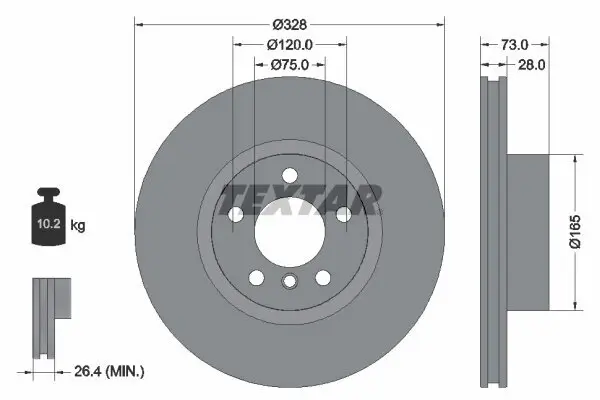 Bremsscheibe TEXTAR 92257105