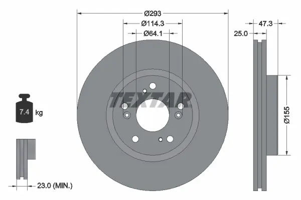 Bremsscheibe Vorderachse TEXTAR 92257303