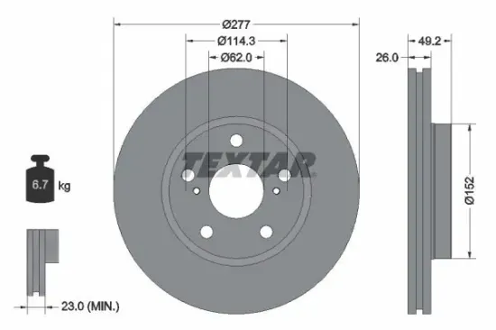 Bremsscheibe Vorderachse TEXTAR 92257703 Bild Bremsscheibe Vorderachse TEXTAR 92257703