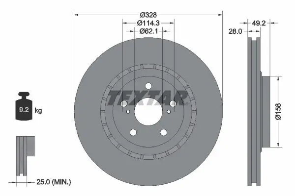 Bremsscheibe TEXTAR 92259403 Bild Bremsscheibe TEXTAR 92259403