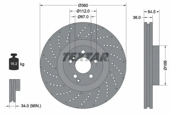 Bremsscheibe TEXTAR 92260305 Bild Bremsscheibe TEXTAR 92260305