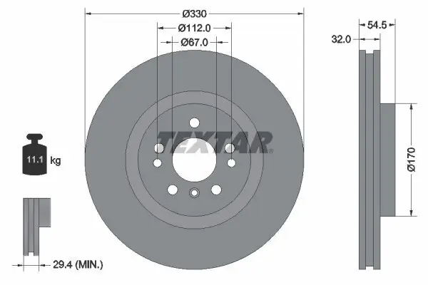 Bremsscheibe TEXTAR 92260405