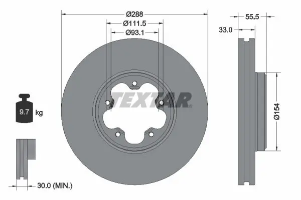 Bremsscheibe TEXTAR 93260603