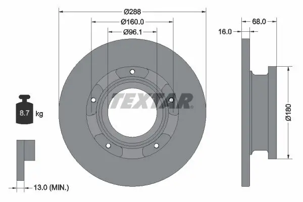 Bremsscheibe TEXTAR 93260703