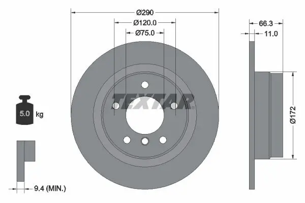 Bremsscheibe TEXTAR 92261003