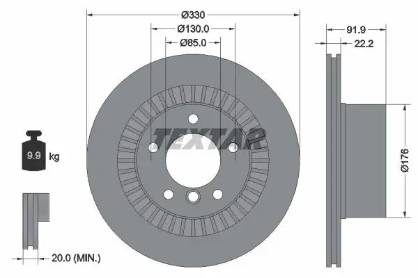 Bremsscheibe TEXTAR 92261903