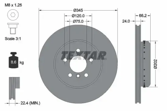 Bremsscheibe TEXTAR 92265625 Bild Bremsscheibe TEXTAR 92265625