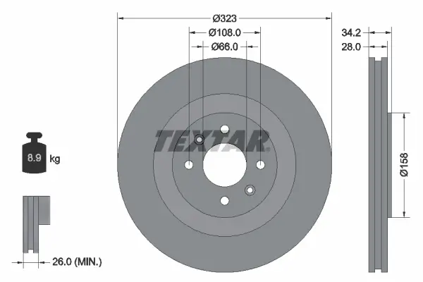 Bremsscheibe Vorderachse TEXTAR 92267103