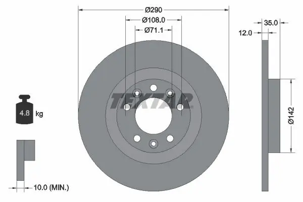 Bremsscheibe TEXTAR 92267303