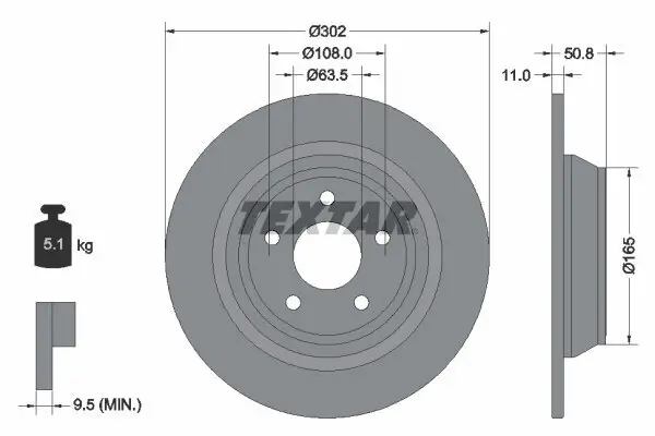 Bremsscheibe TEXTAR 92268703