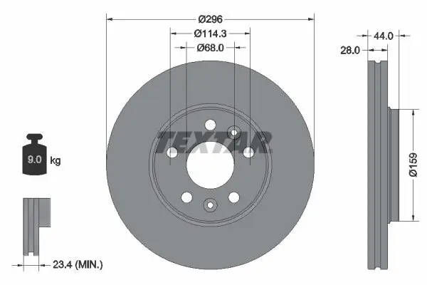 Bremsscheibe TEXTAR 92268803