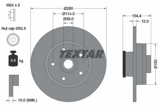 Bremsscheibe TEXTAR 92268903 Bild Bremsscheibe TEXTAR 92268903