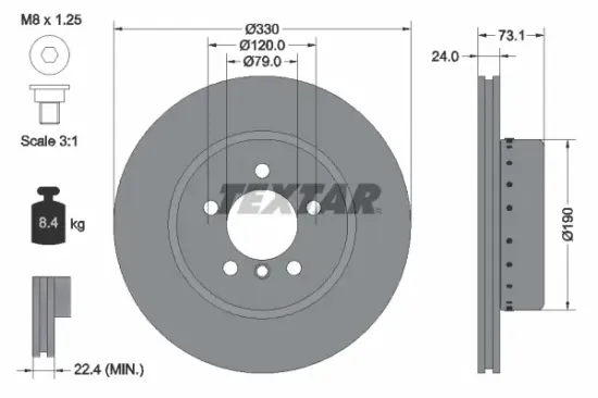 Bremsscheibe Vorderachse TEXTAR 92269725 Bild Bremsscheibe Vorderachse TEXTAR 92269725