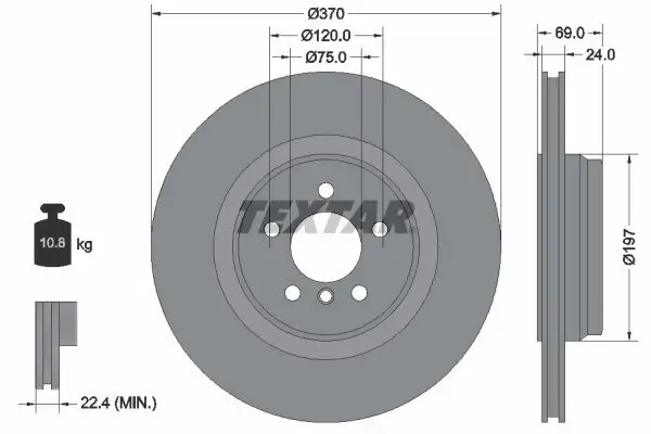 Bremsscheibe Hinterachse TEXTAR 92270003