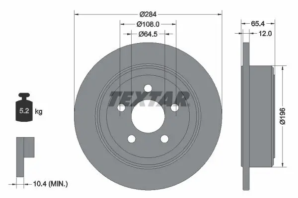 Bremsscheibe TEXTAR 92270303 Bild Bremsscheibe TEXTAR 92270303