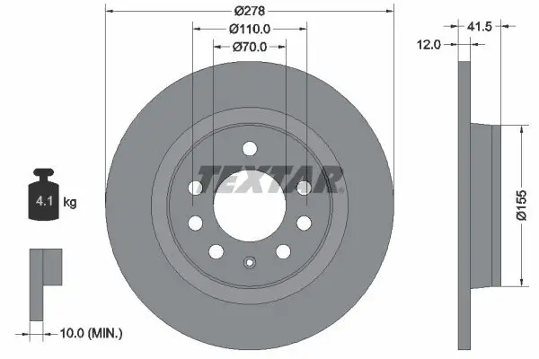 Bremsscheibe TEXTAR 92270503