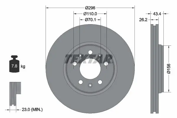 Bremsscheibe TEXTAR 92270605