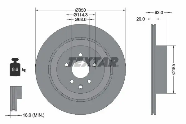 Bremsscheibe TEXTAR 92270703