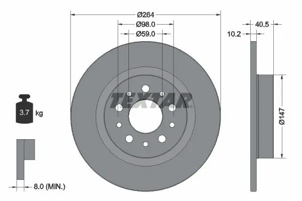 Bremsscheibe TEXTAR 92271703 Bild Bremsscheibe TEXTAR 92271703