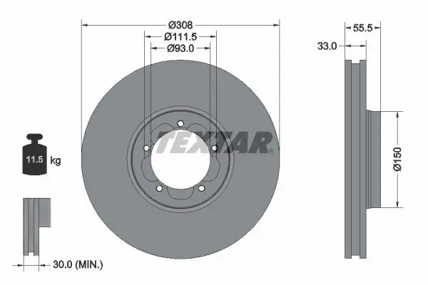 Bremsscheibe TEXTAR 92273003