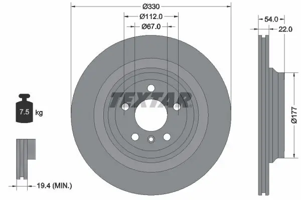 Bremsscheibe TEXTAR 92273505