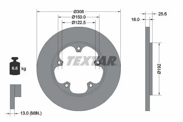 Bremsscheibe TEXTAR 92274103