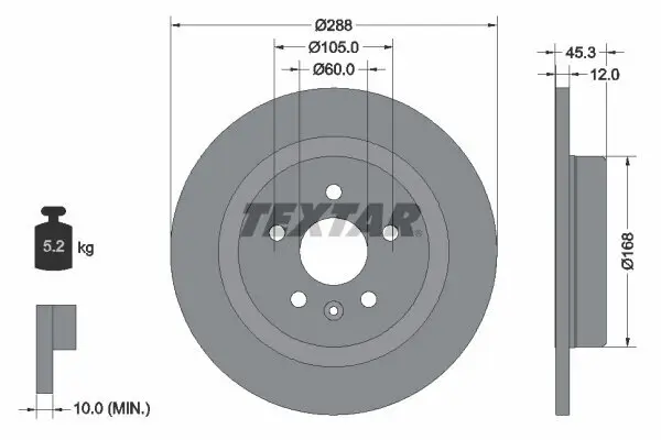 Bremsscheibe TEXTAR 92275203