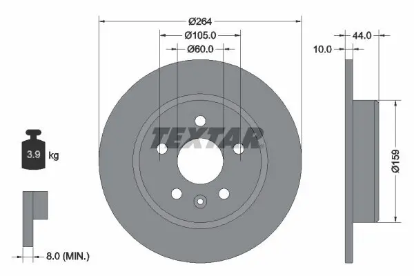 Bremsscheibe TEXTAR 92275303 Bild Bremsscheibe TEXTAR 92275303