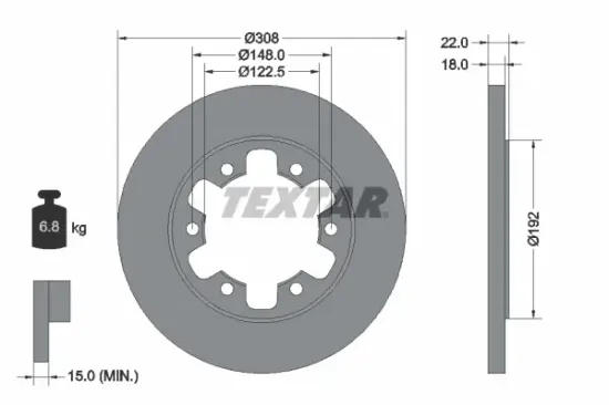 Bremsscheibe Hinterachse TEXTAR 92275803 Bild Bremsscheibe Hinterachse TEXTAR 92275803