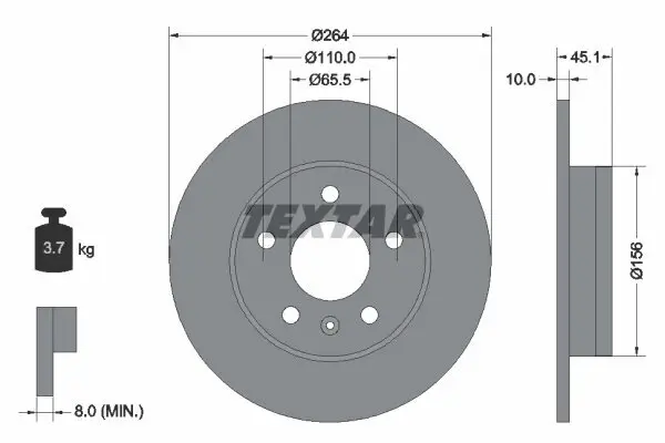 Bremsscheibe TEXTAR 92277303