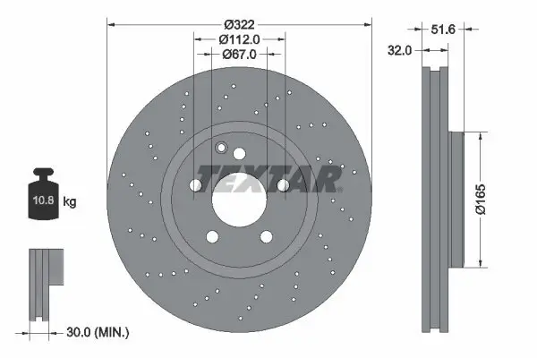 Bremsscheibe TEXTAR 92277705 Bild Bremsscheibe TEXTAR 92277705