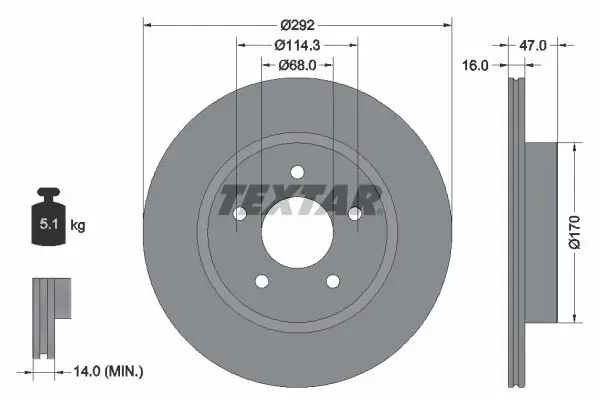 Bremsscheibe TEXTAR 92278103