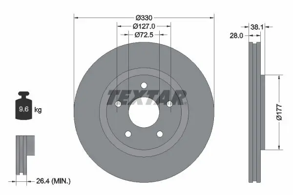 Bremsscheibe TEXTAR 92278905