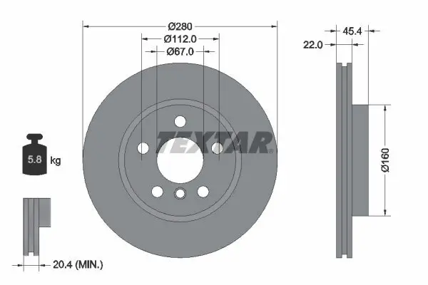 Bremsscheibe TEXTAR 92279203